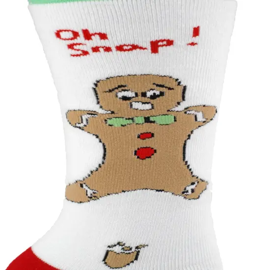 Unisex Adult - Oh Snap! Funny Gingerbread Man Christmas Socks {4}