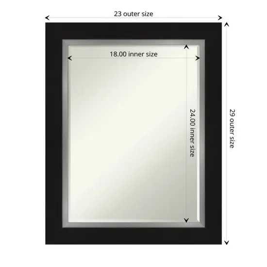 Petite Bevel Wall Mirror, Eva Frame Eva Black Silver {1}