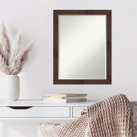 Petite Bevel Wall Mirror, Wildwood Brown Narrow Frame {6}