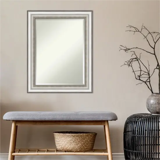 Beveled Bathroom Wall Mirror, Salon Silver Frame {4}