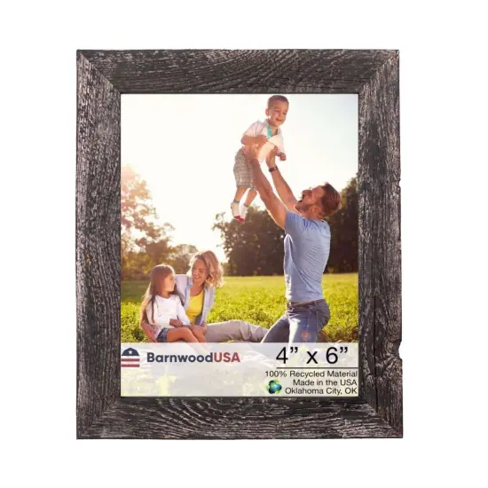 Rustic Farmhouse Standard Tabletop Reclaimed Wood Picture Frame Black {1}