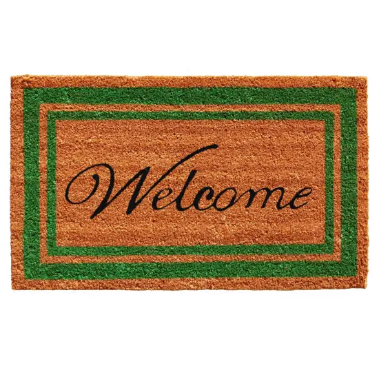 Green Border Welcome Doormat {3}