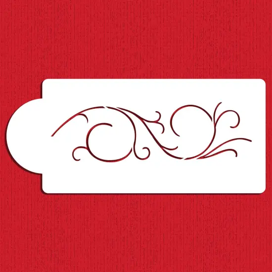 Scrollwork Cake Stencil | C001 by Designer Stencils | Cake Decorating Tools | Baking Stencils for Royal Icing Cakes, Airbrush Cakes, Dusting Powder Cakes | Reusable Plastic Food Grade Stencil for Cakes & Cookies | Easy to Use & Clean {1}