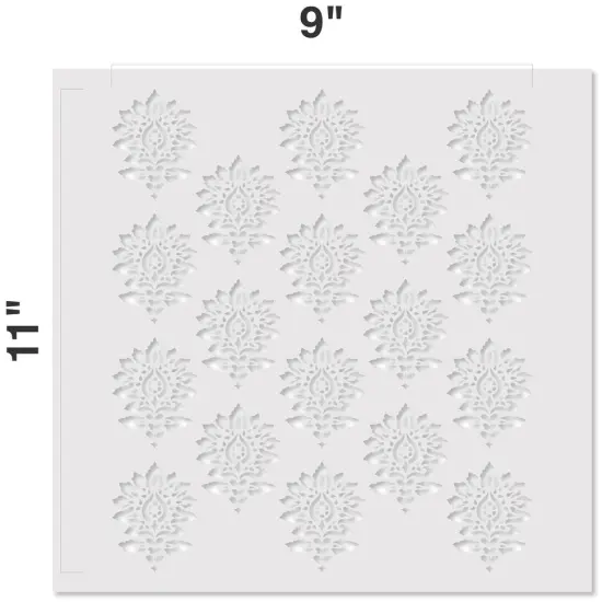 Batik Damask All Over Embossing 12 x 12 Stencil | FS070 by Designer Stencils | Pattern Stencils | Reusable Stencils for Painting on Wood, Wall, Tile, Canvas, Paper, Fabric, Furniture, Floor | Try Instead of a Wallpaper | Easy to Use & Clean {2}