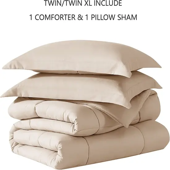 American Home Collection Down Alternative Comforter Set Extra Warm and Soft Ivory {4}