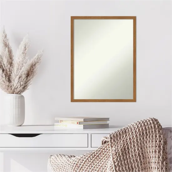 Amanti Art Non-Beveled Wood Wall Mirror, Carlisle Blonde Narrow Frame {6}