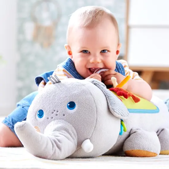 HABA Discovery Elephant - Oversized Plush Sensory Activity Toy for Baby Nursery's - Ages 6 Months + Multicolor {3}