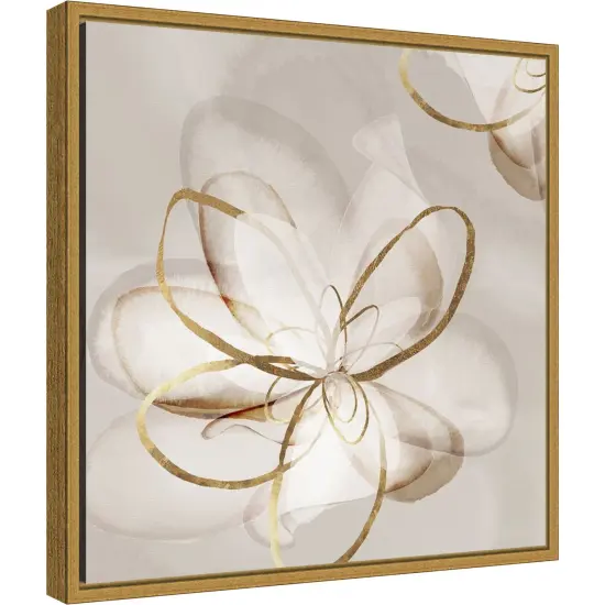 Transparent Beauty II (Floral) by Eva Watts Canvas Art Framed Gold {2}