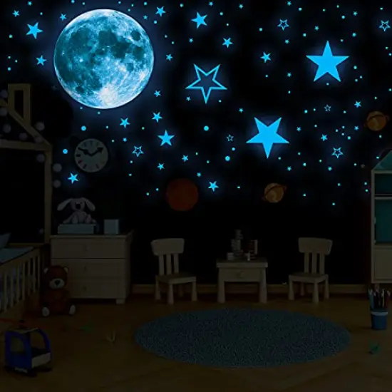 VUDECO 1109 Piece Glow In The Dark Stars and Moon Sticker for Kids Room Decor {5}
