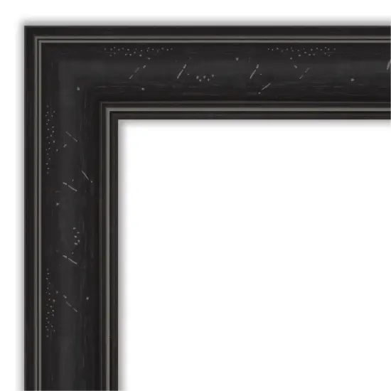 Amanti Art Non-Beveled Wall Mirror, Shipwreck Black Narrow Frame {3}