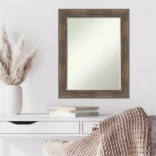 Petite Bevel Wood Wall Mirror, Hardwood Frame Hardwood Mocha {6}