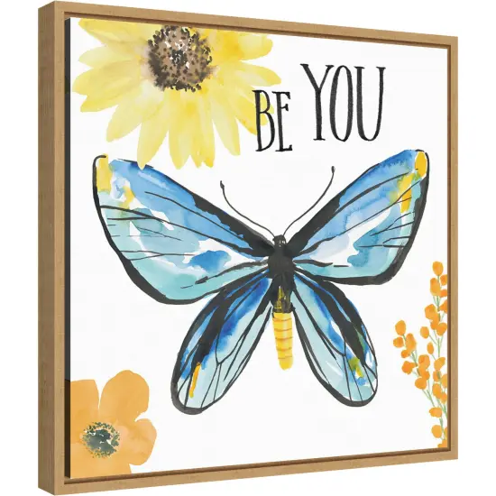 Beautiful Butterfly III by Sara Zieve Miller Canvas Wall Art Print Framed Natural {2}