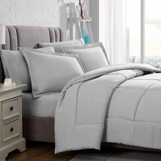 American Home Collection Down Alternative Comforter Set Extra Warm and Soft Grey {2}