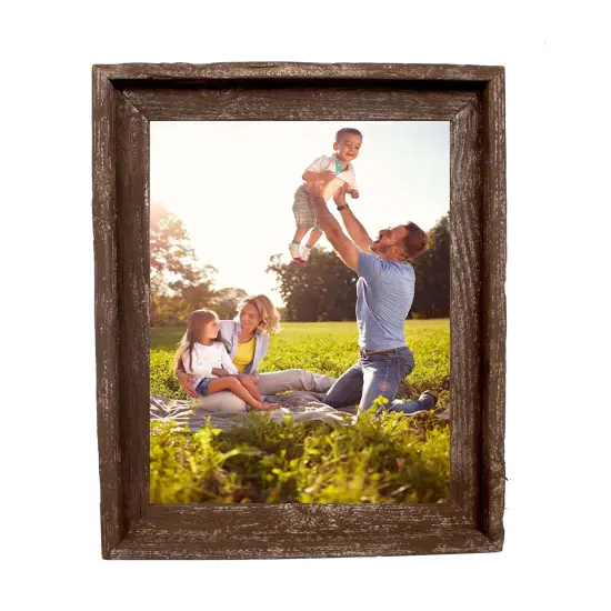 Rustic Farmhouse Signature Series 9 in. x 12 in. Reclaimed Wood Picture Frame Brown {3}