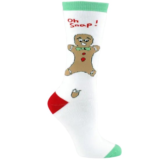 Unisex Adult - Oh Snap! Funny Gingerbread Man Christmas Socks {1}