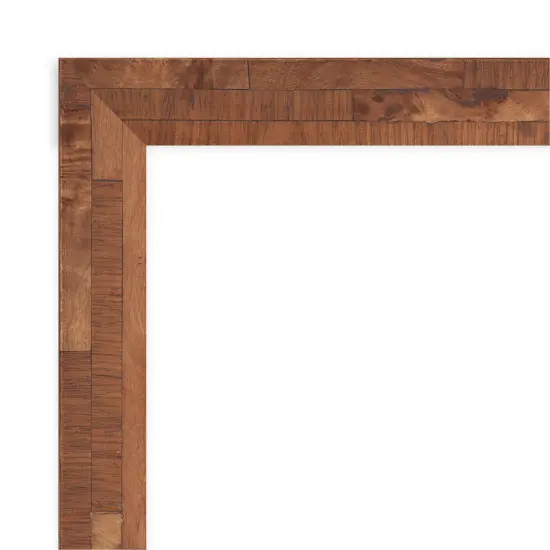 Amanti Art Non-Beveled Wood Wall Mirror, Fresco Dark Walnut Frame Fresco Light Pecan {3}