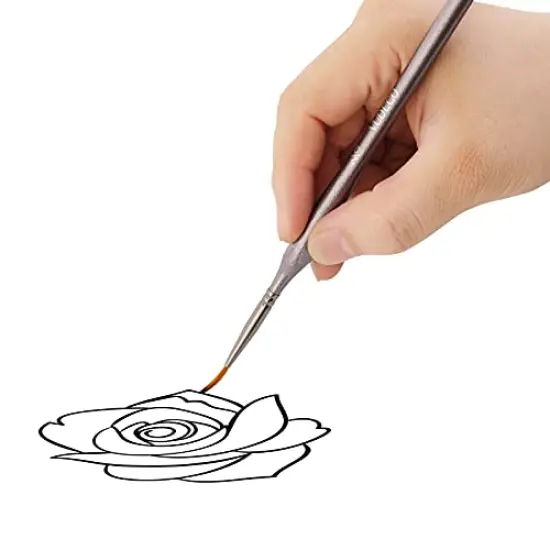 VUDECO Black Detail Paint Brush Set - 12 Piece Miniature Paint Brushes Kit - Professional Mini Fine Paint Brushes Set Brown {3}