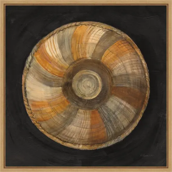 Woven Beauty II on Black by Albena Hristova 16-in. W x 16-in. H. Canvas Wall Art Print Framed in Natural {1}