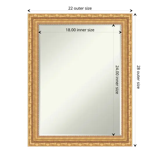 Petite Bevel Wood Wall Mirror, Versailles Gold Frame {1}