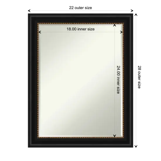 Petite Bevel Wall Mirror, Manhattan Black Frame {1}