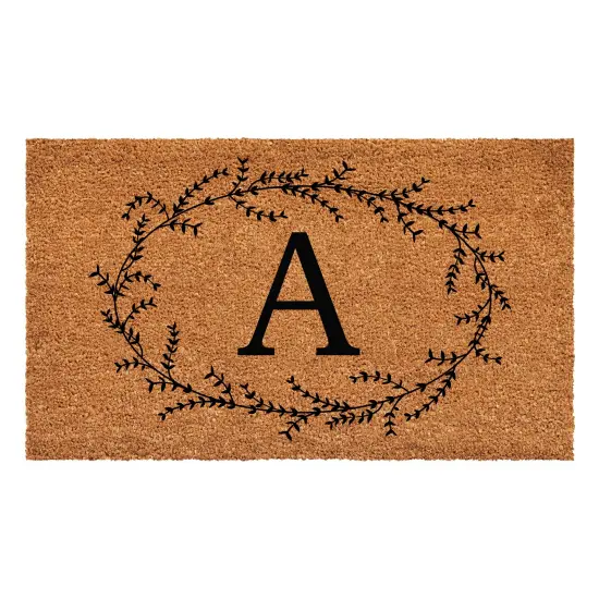 Rustic Leaf Vine Monogrammed Doormat {2}