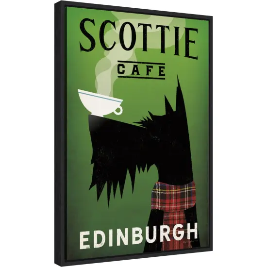 Scottie Cafe by Ryan Fowler 16-in. W x 23-in. H. Canvas Wall Art Print Framed in Black {2}