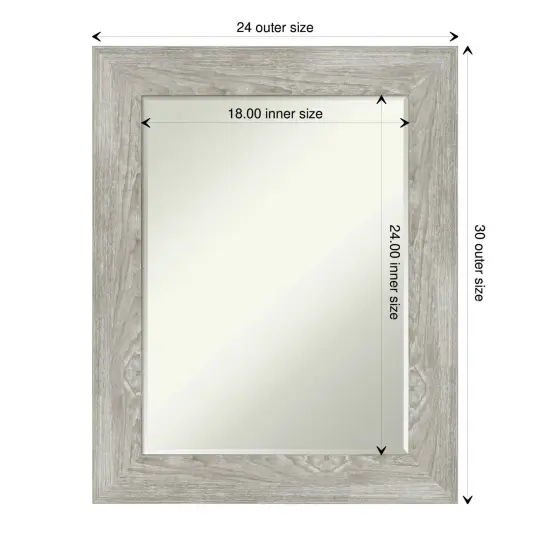 Petite Bevel Wall Mirror, Dove Greywash Frame {1}
