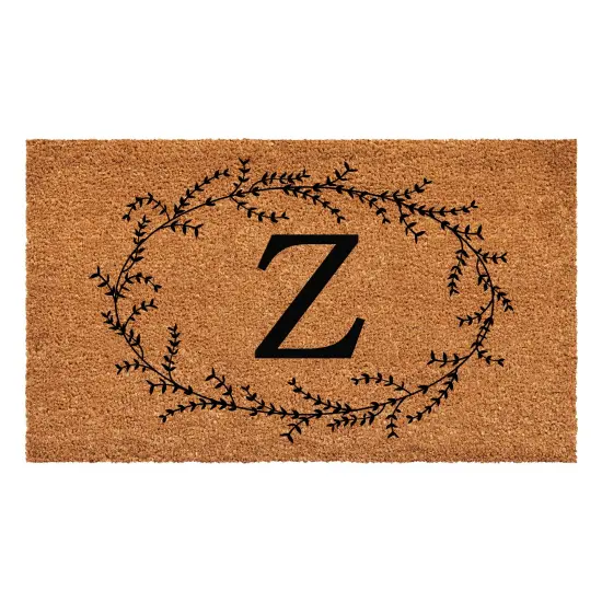 Rustic Leaf Vine Monogrammed Doormat {3}