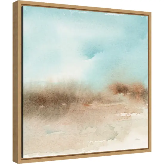 Desert Landscape II by Katrina Pete 16-in. W x 16-in. H. Canvas Wall Art Print Framed in Natural {2}