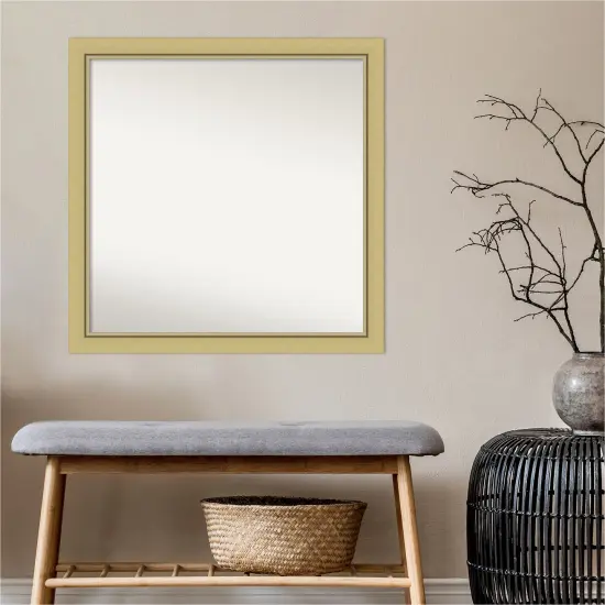 Amanti Art Non-Beveled Wall Mirror, Landon Gold Narrow Frame {6}