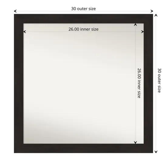 Amanti Art Non-Beveled Wall Mirror, Furniture Espresso Narrow Frame {1}
