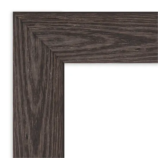 Amanti Art Non-Beveled Wood Wall Mirror, Bridge Black Frame {3}