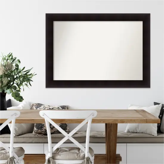 Amanti Art Non-Beveled Wood Wall Mirror, Portico Espresso Frame {1}
