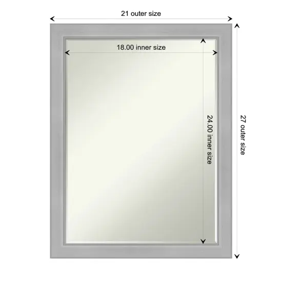 Petite Bevel Wall Mirror, Vista Brushed Nickel Narrow Frame {1}