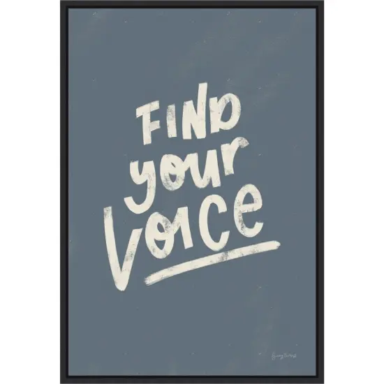 Rise Up I Neutral by Becky Thorns 16-in. W x 23-in. H. Canvas Wall Art Print Framed in Black {1}