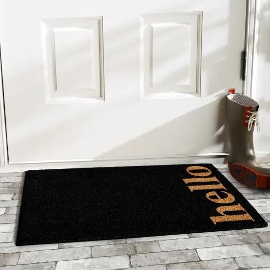 Vetical Hello Doormat Black/natural {5}