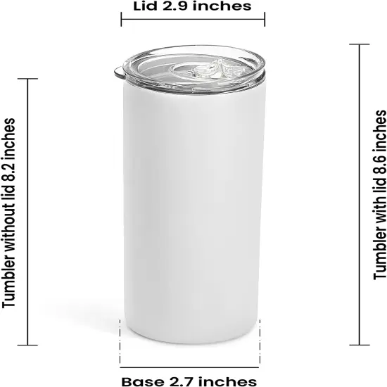 makerflo 20 oz Skinny Powder Coated Tumbler, Stainless Steel Insulated Travel Tumbler Mug with Splash Proof Lid & Straw, for Tea, Wine, Water, Hot Cold Drink, For Personalized DIY Gifts White {5}