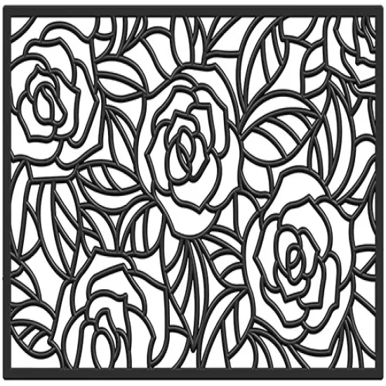 Black Rose Rubber Doormat {1}