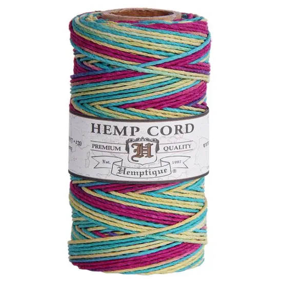 Hemptique 1mm #20 Variegated Hemp Cord Spools Eco Friendly Sustainable Naturally Grown Jewelry Bracelet Making Paper Crafting Scrapbooking Bookbinding Mixed Media Crocheting Macrame Seasonal Holiday Gift Wrapping Outdoor Gardening Bingo {1}