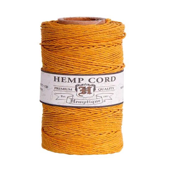 Hemptique 1mm #20 Hemp Cord Spools Jewelry Making Macrame Crochet Crafting Gift Wrapping Gold {1}