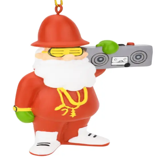 80's Hip Hop Santa Resin Christmas Ornament {2}