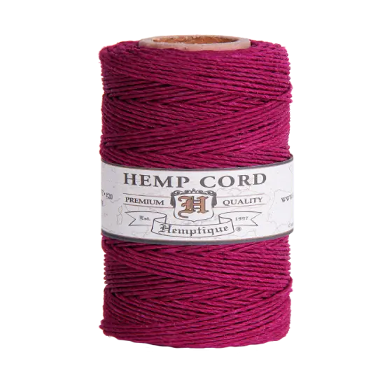 Hemptique 1mm #20 Hemp Cord Spools Jewelry Making Macrame Crochet Crafting Gift Wrapping Dark pink {1}
