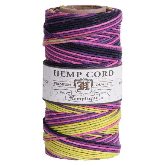 Hemptique 1mm #20 Variegated Hemp Cord Spools Eco Friendly Sustainable Naturally Grown Jewelry Bracelet Making Paper Crafting Scrapbooking Bookbinding Mixed Media Crocheting Macrame Seasonal Holiday Gift Wrapping Outdoor Gardening Flirt {1}