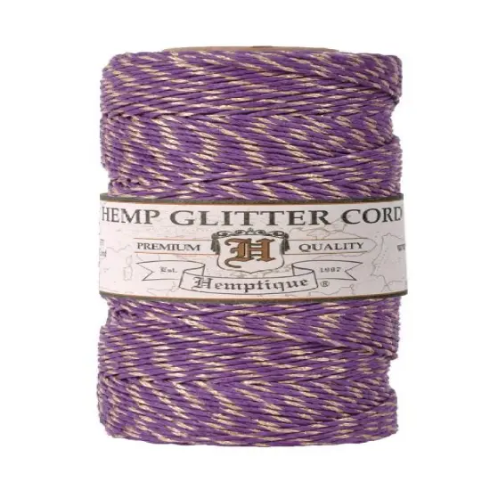 Hemptique 1mm #20 Metallic Hemp Cord Spools Jewelry Bracelet Making Crafting Scrapbooking Bookbinding Mixed Media Crocheting Macrame Gift Wrapping Purple gold {1}