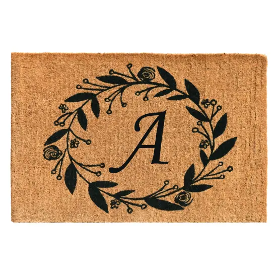 Black Rose Monogram Doormat {2}