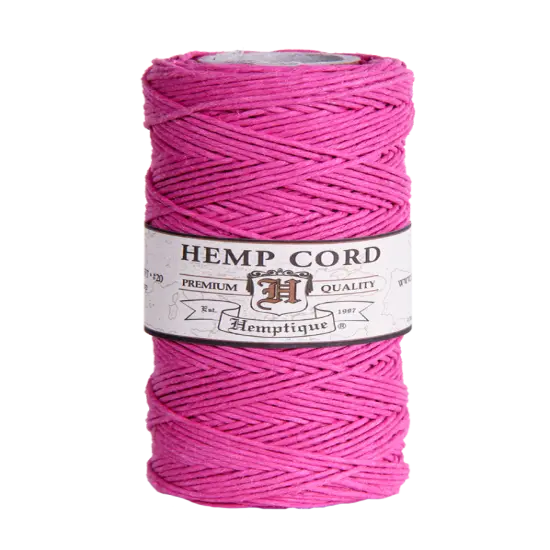 Hemptique 1mm #20 Hemp Cord Spools Jewelry Making Macrame Crochet Crafting Gift Wrapping Bright pink {1}