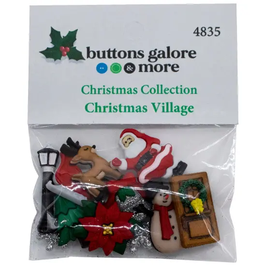 Buttons Galore Christmas Village Christmas Buttons for Sewing Crafts Scrapbooking DIY Projects. 39 Buttons - 3 Packs {2}