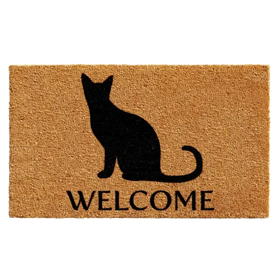 Black Cat Welcome Doormat {1}