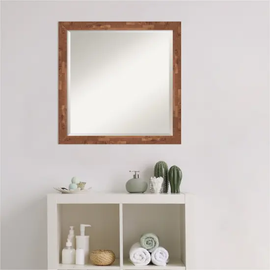 Beveled Wood Bathroom Wall Mirror, Fresco Frame {5}