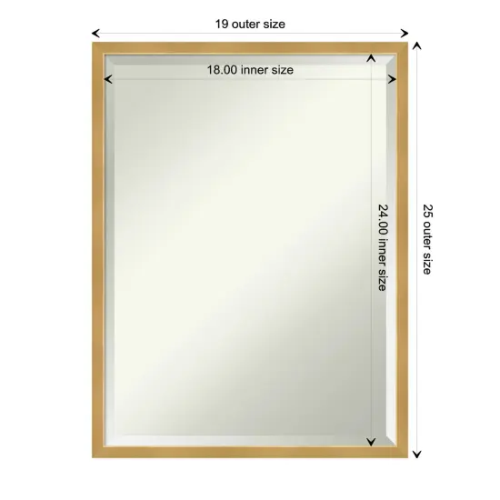 Beveled Wood Bathroom Wall Mirror, Svelte Frame {1}